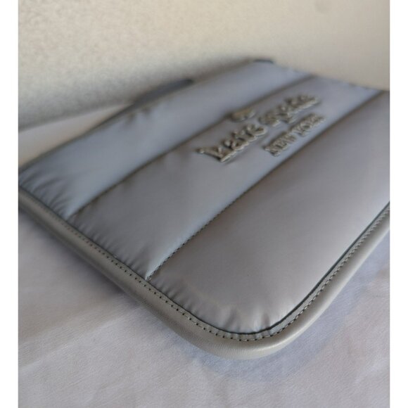 Kate Spade Ella Wristlet Pouch Large Nylon Clutch Bag Brushed Steel K9598 - Picture 4 of 12